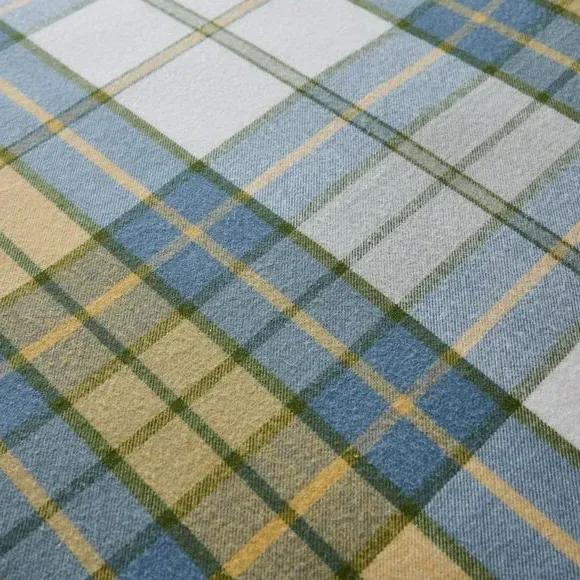 Check Duvet Cover Set - Cream, Brushed Cotton