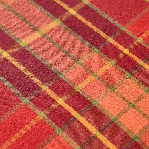 Check Duvet Cover Set - Red, Brushed Cotton