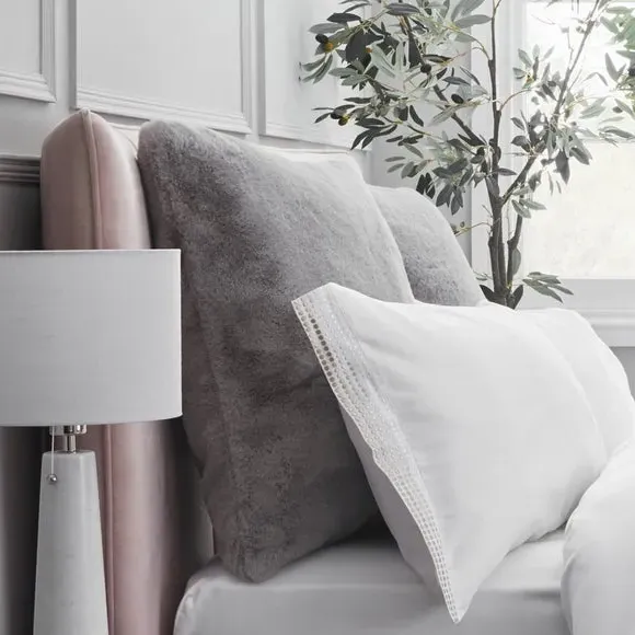 Continental Pillowcase - Grey, Faux Fur image