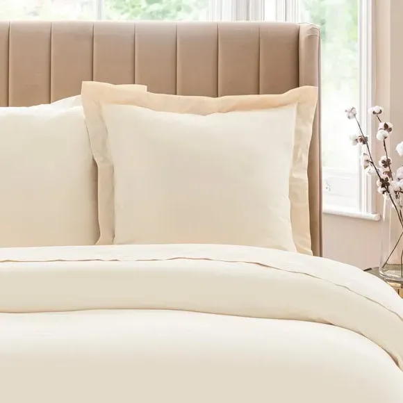 Continental Pillowcase Oxford Edge - Cream, Cotton