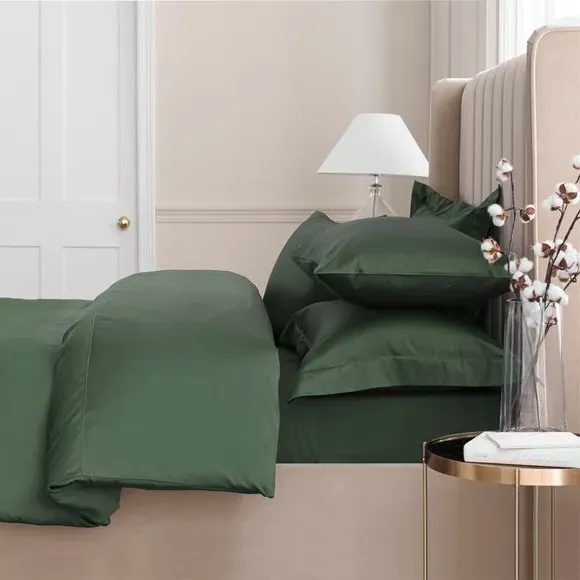 Continental Pillowcase Oxford Edge - Green, Cotton