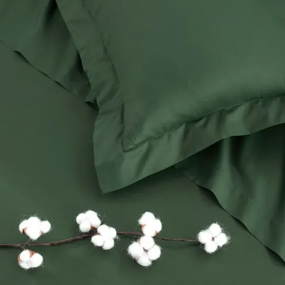Continental Pillowcase Oxford Edge - Green, Cotton