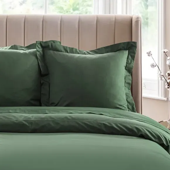 Continental Pillowcase Oxford Edge - Green, Cotton