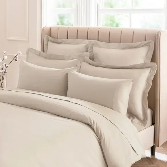 Continental Pillowcase Oxford Edge - Natural, Cotton