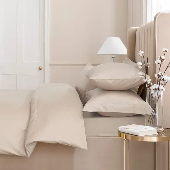 Continental Pillowcase Oxford Edge - Natural, Cotton