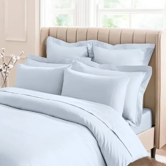 Continental Pillowcase Oxford Edge - Powder Blue, Cotton