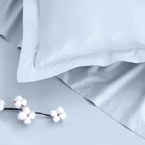 Continental Pillowcase Oxford Edge - Powder Blue, Cotton