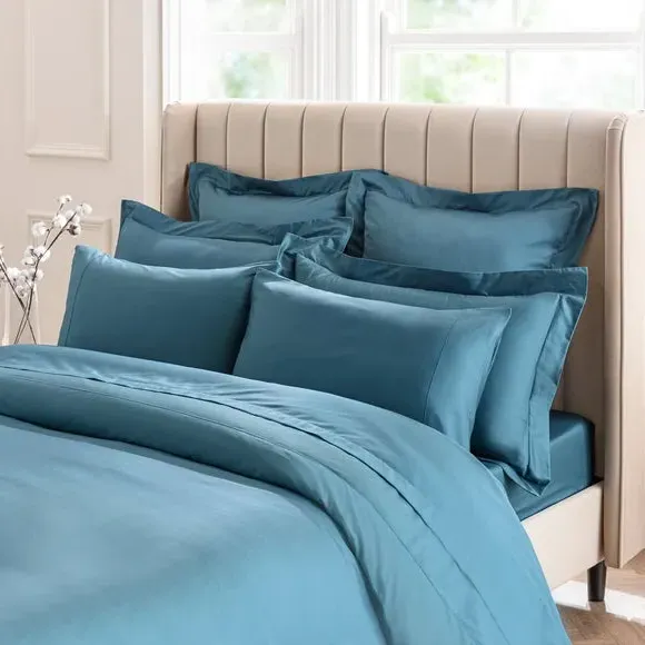 Continental Pillowcase Oxford Edge - Teal, Cotton