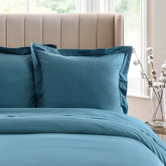 Continental Pillowcase Oxford Edge - Teal, Cotton
