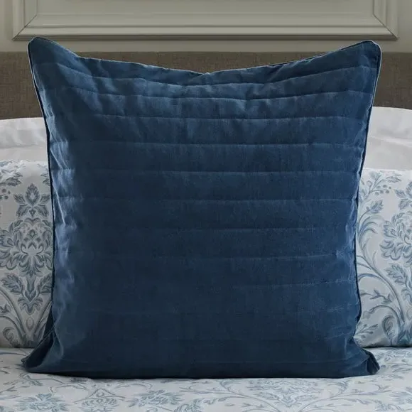 Continental Square Pillowcase - Blue, Cotton Velvet image
