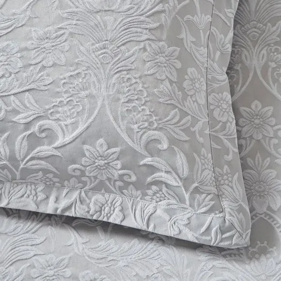 Continental Square Pillowcase - Grey, Cotton