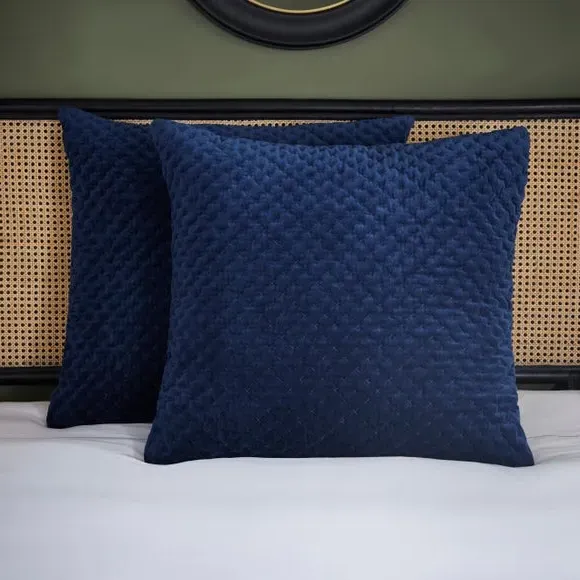 Continental Square Pillowcase - Navy, Cotton image