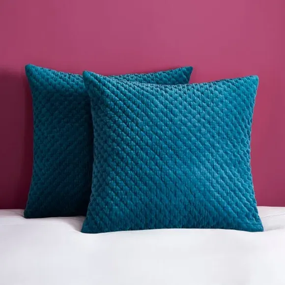 Continental Square Pillowcase - Teal, Cotton Velvet image