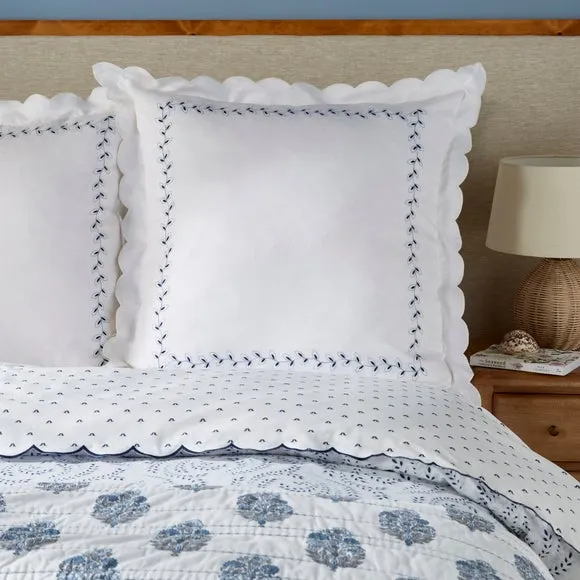 Continental Square Pillowcase - White, Linen