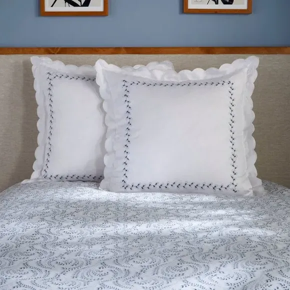 Continental Square Pillowcase - White, Linen