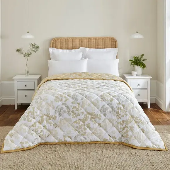 Cotton Bedspread Reversible - Yellow, 300 Count image