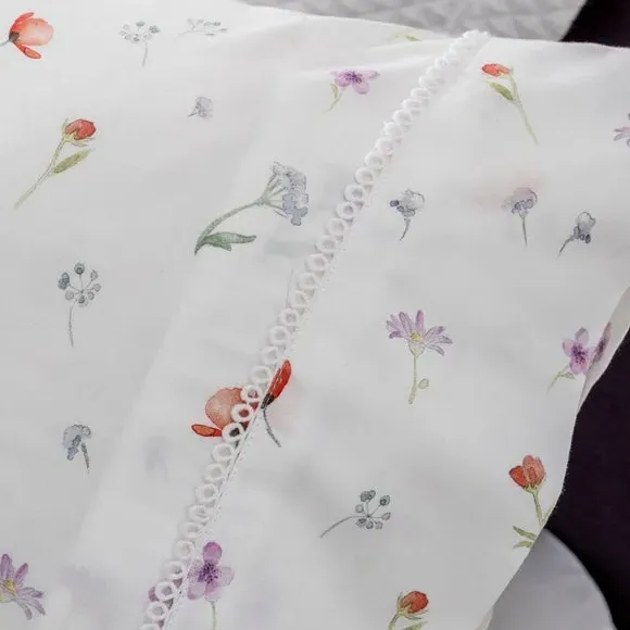 Cuffed Pillowcase Wildflower Print - Multicolor Cotton