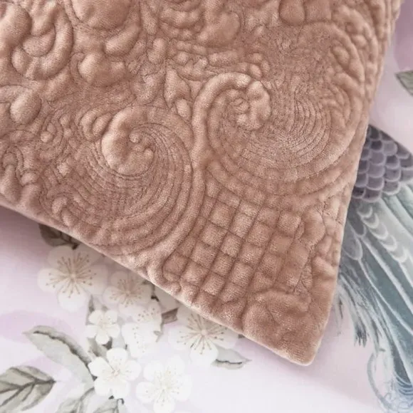 Cushion Cover with Embroidery - Rose, Velvet