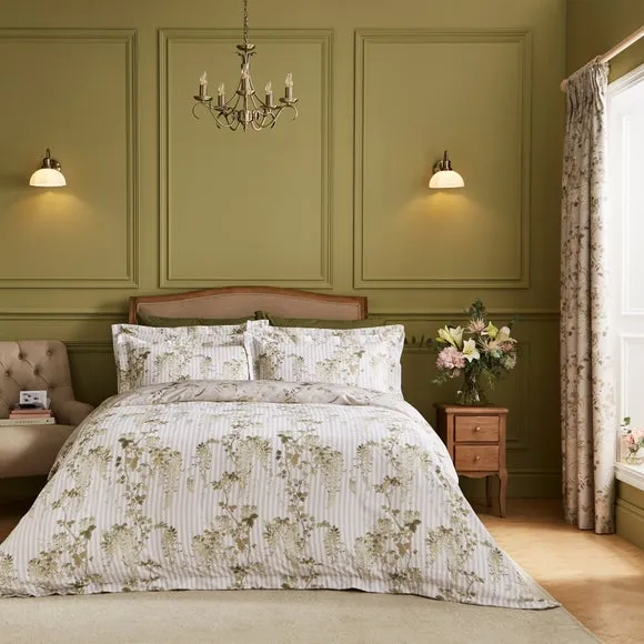 Duvet Cover Set with Floral Design - Natural