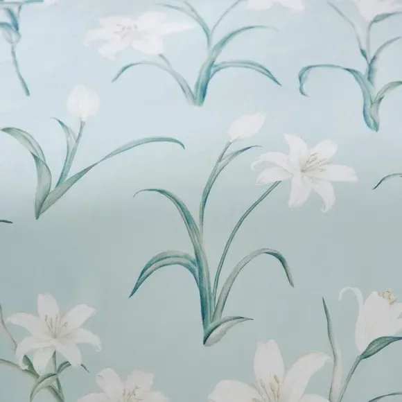 Duvet Cover Set with Floral Design - Seafoam