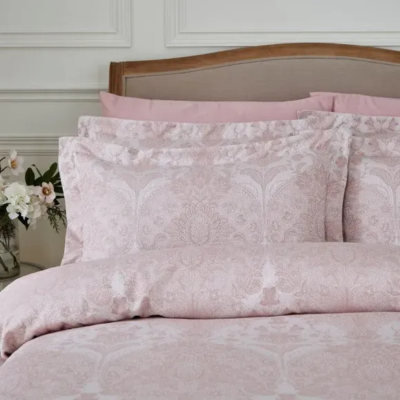 Duvet Cover Set with Paisley Design - Old Rose, Cotton