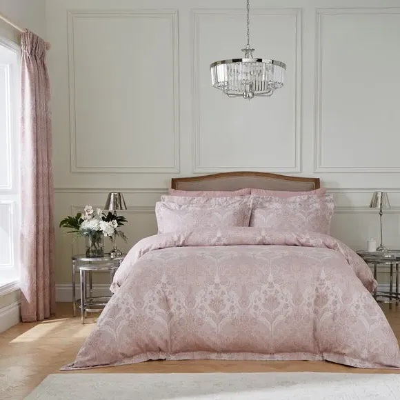 Duvet Cover Set with Paisley Design - Old Rose, Cotton