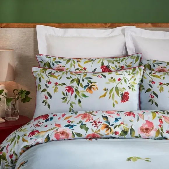Duvet Cover Set with Pillowcase - Blue, Cotton