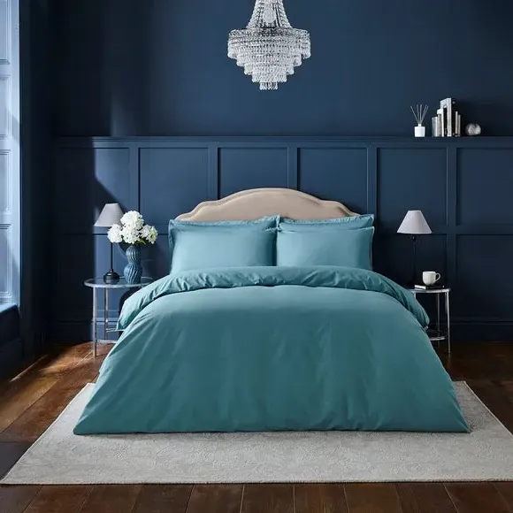 Duvet Cover Set with Pillowcase - Blue, Cotton image