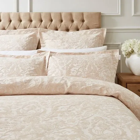 Duvet Cover Set with Pillowcase - Champagne, Cotton