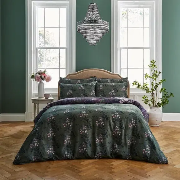 Duvet Cover Set with Pillowcase - Damson, Cotton