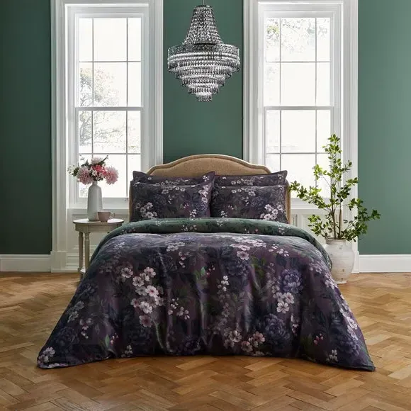 Duvet Cover Set with Pillowcase - Damson, Cotton