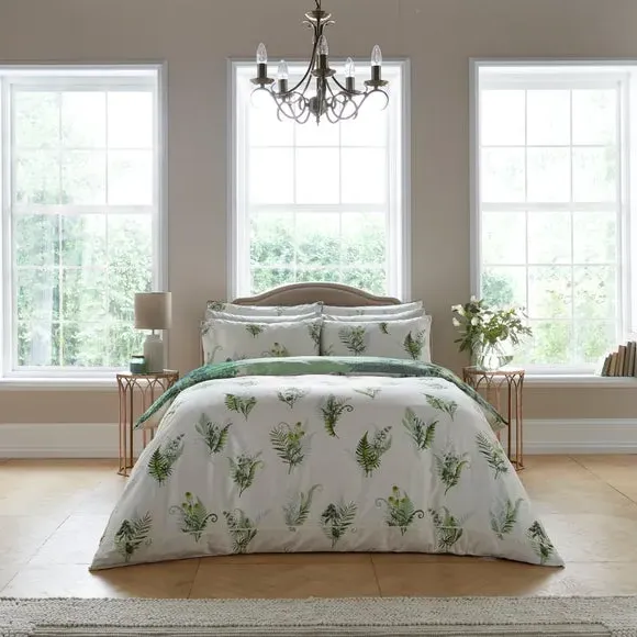 Duvet Cover Set with Pillowcase - Green, Cotton