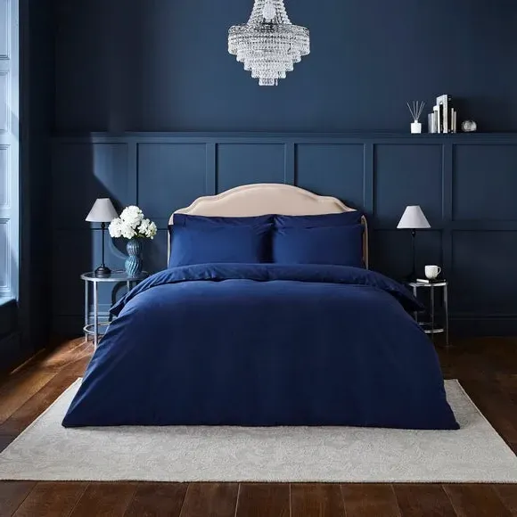 Duvet Cover Set with Pillowcase - Navy, Cotton