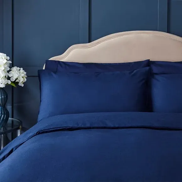Duvet Cover Set with Pillowcase - Navy, Cotton