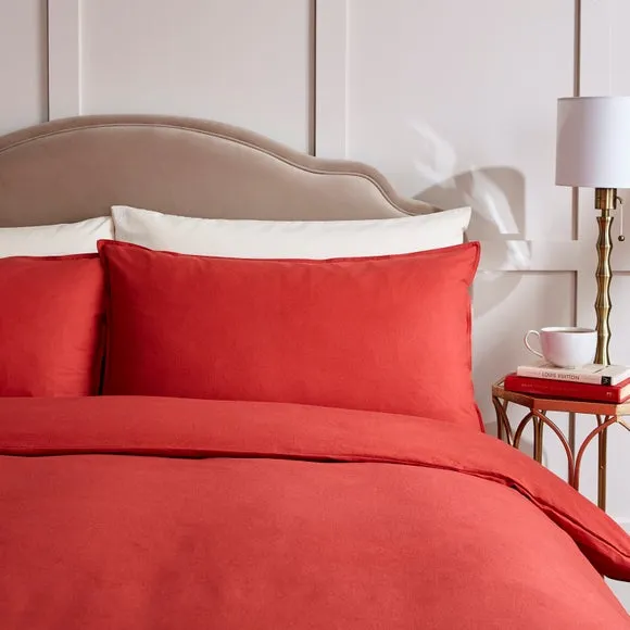 Duvet Cover Set with Pillowcase - Red, Cotton