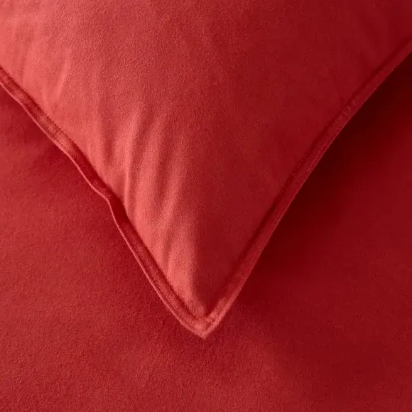 Duvet Cover Set with Pillowcase - Red, Cotton