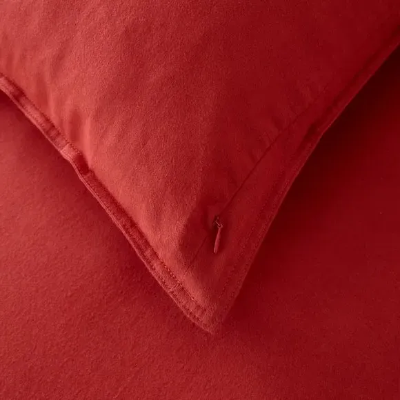 Duvet Cover Set with Pillowcase - Red, Cotton
