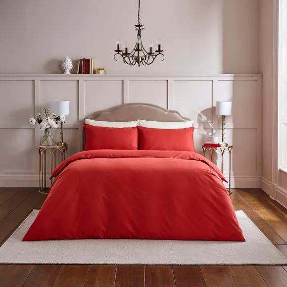 Duvet Cover Set with Pillowcase - Red, Cotton