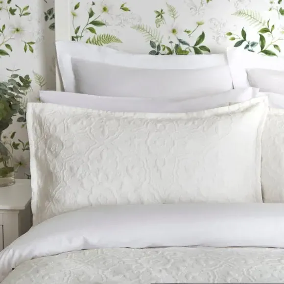 Duvet Cover Set with Pillowcase - White, Cotton
