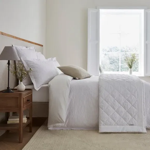 Duvet Cover Set with Pillowcase - White, Cotton