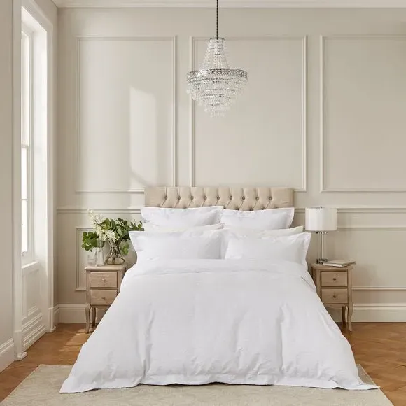 Duvet Cover Set with Pillowcase - White, Cotton