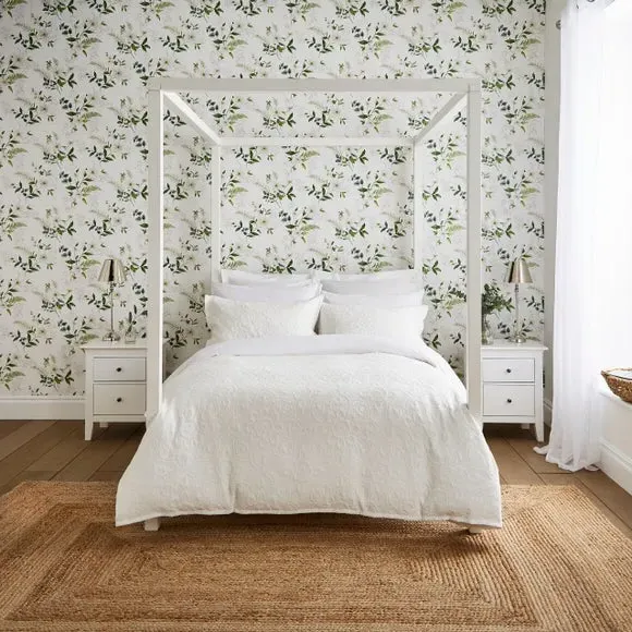 Duvet Cover Set with Pillowcase - White, Cotton image
