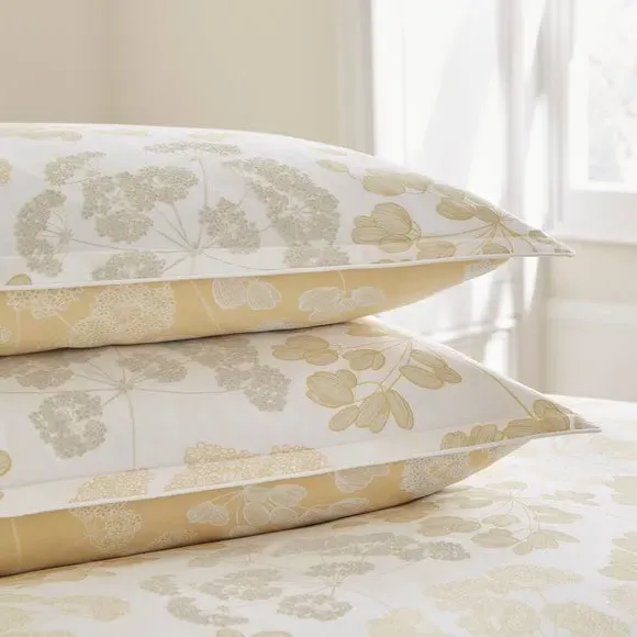 Duvet Cover Set with Pillowcase - Yellow, Cotton