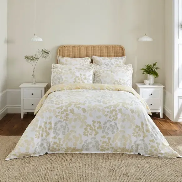 Duvet Cover Set with Pillowcase - Yellow, Cotton