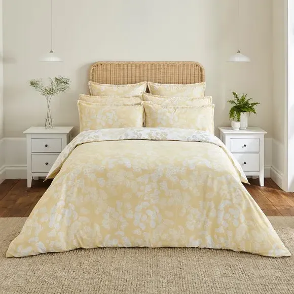 Duvet Cover Set with Pillowcase - Yellow, Cotton