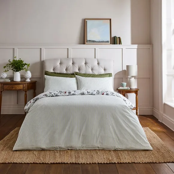 Duvet Cover Set with Robin Design - Ivory, Cotton