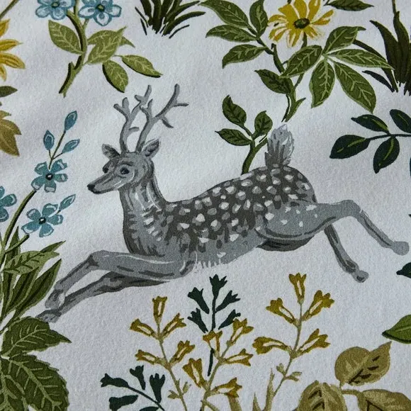 Duvet Cover Set with Stag Design - Green, Cotton