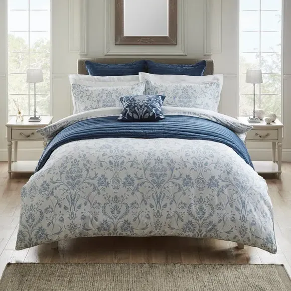 Duvet Cover with Zipper - Blue, Cotton image