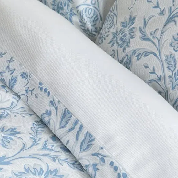 Duvet Cover with Zipper - Blue, Cotton