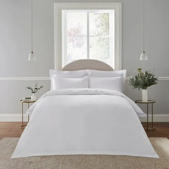 Duvet Cover with Zipper Closure - White, TENCEL